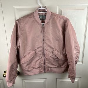 Everlane Full Zip Bomber Jacket Pink Nylon XL